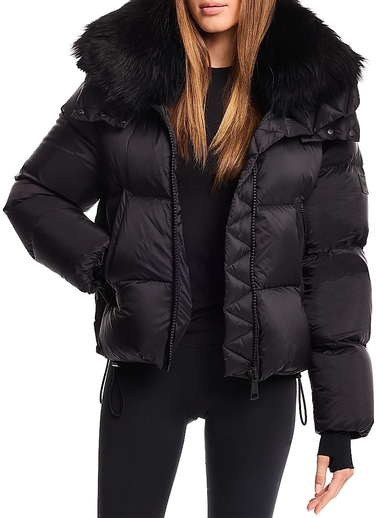 Kaia Down Shearling Collar Coat
