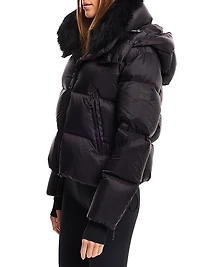 Kaia Down Shearling Collar Coat