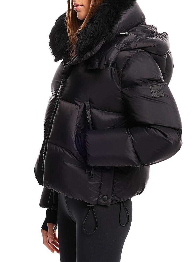 Kaia Down Shearling Collar Coat