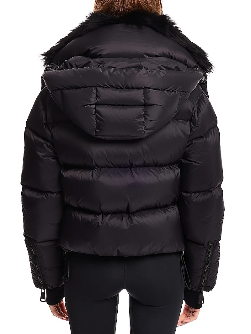 Kaia Down Shearling Collar Coat