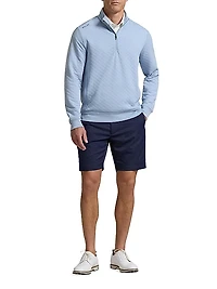 Quilted Double-Knit Quarter-Zip Sweater