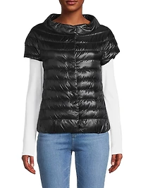 Iconico Emilia Cap-Sleeve Down Puffer Jacket