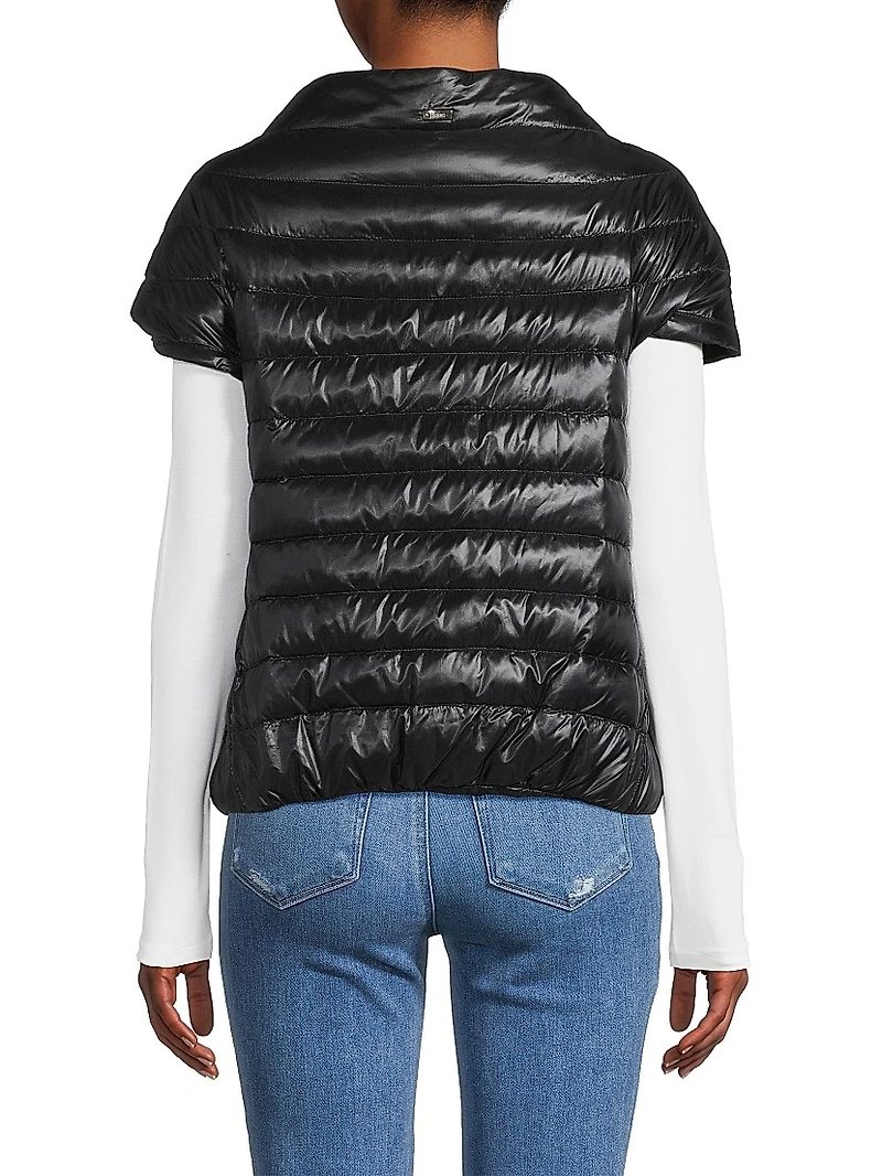 Iconico Emilia Cap-Sleeve Down Puffer Jacket