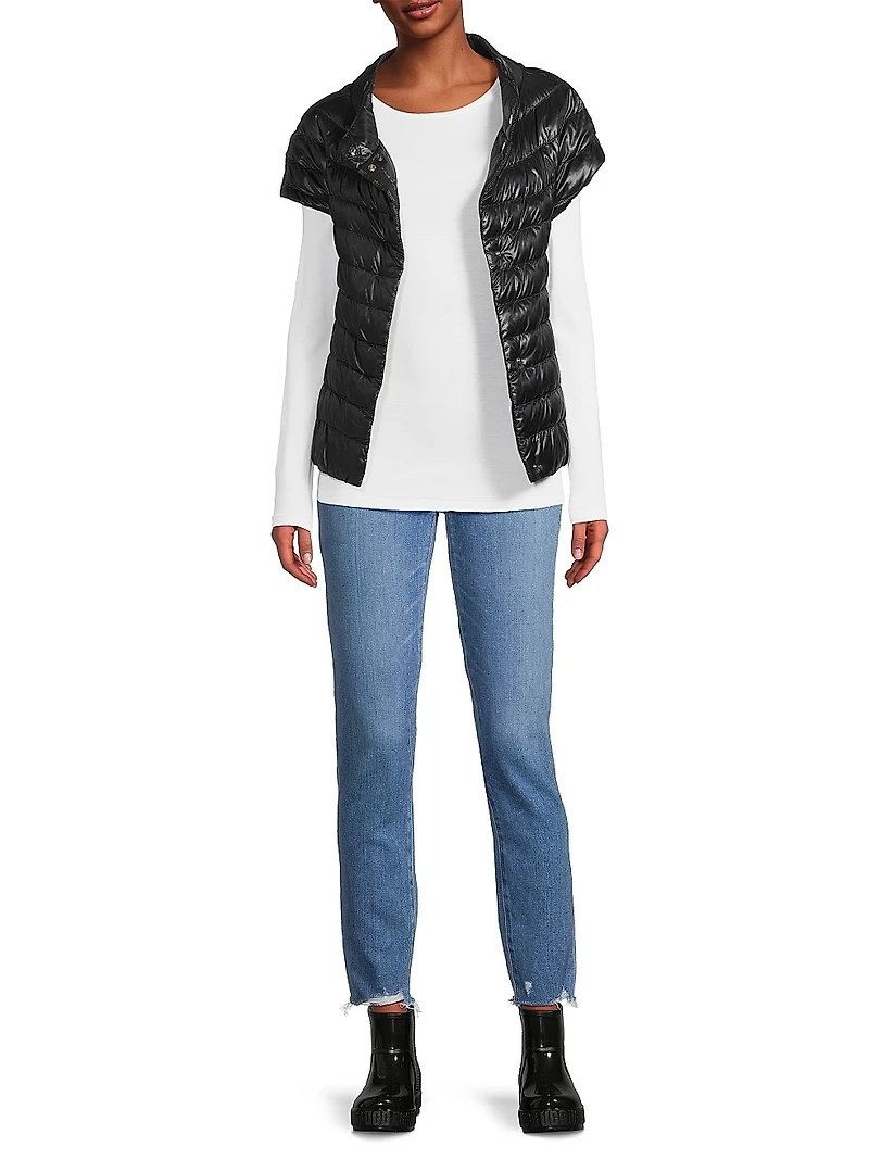 Iconico Emilia Cap-Sleeve Down Puffer Jacket