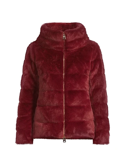Faux-Fur Down Puffer Jacket