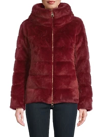 Faux-Fur Down Puffer Jacket