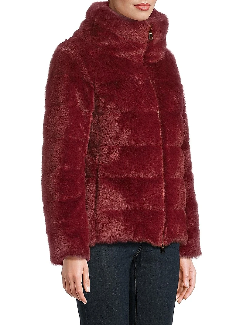 Faux-Fur Down Puffer Jacket