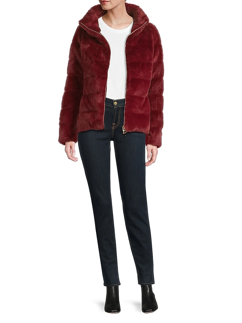 Faux-Fur Down Puffer Jacket