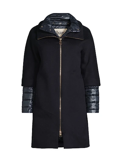 Wool Quilted Cocoon Coat