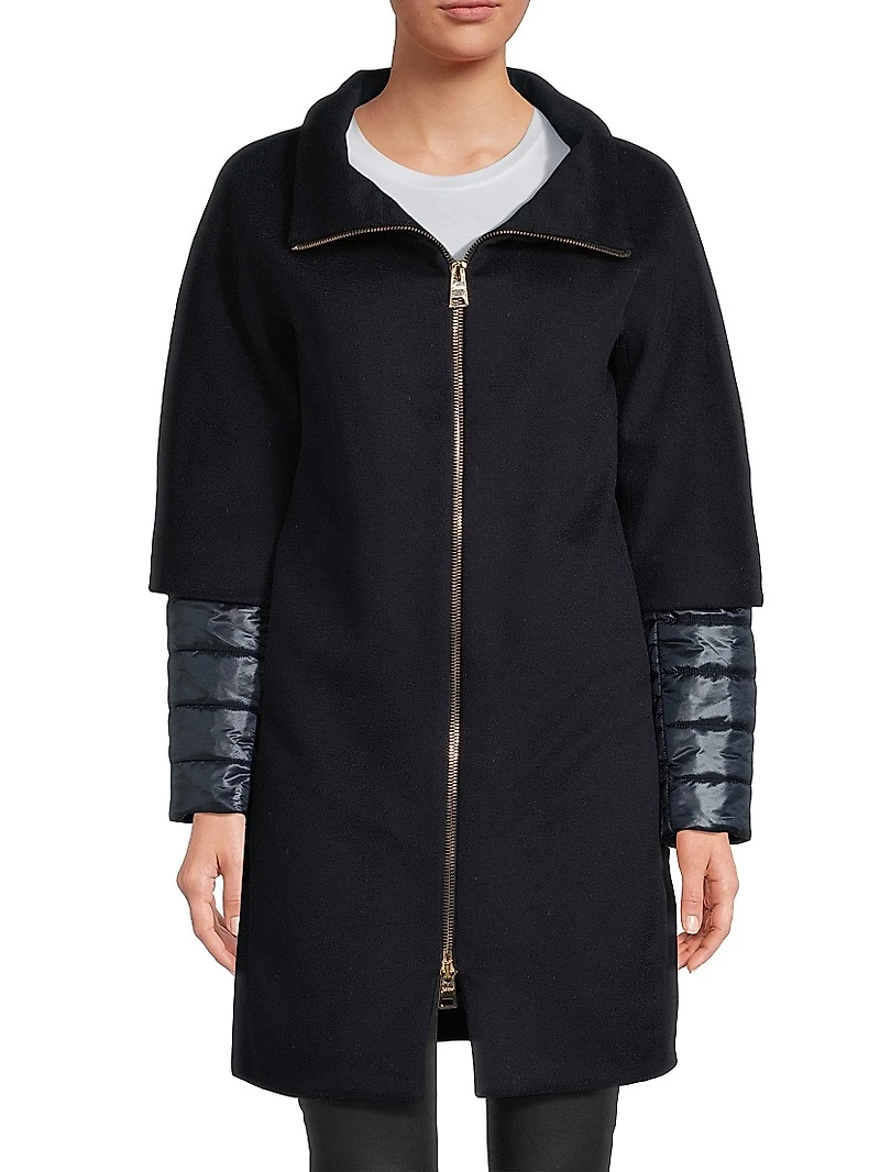 Wool Quilted Cocoon Coat