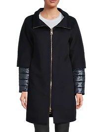 Wool Quilted Cocoon Coat