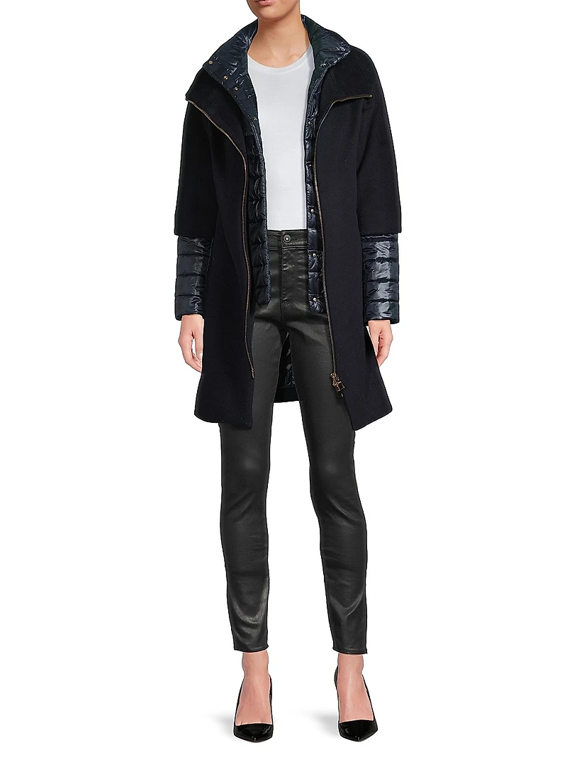Wool Quilted Cocoon Coat