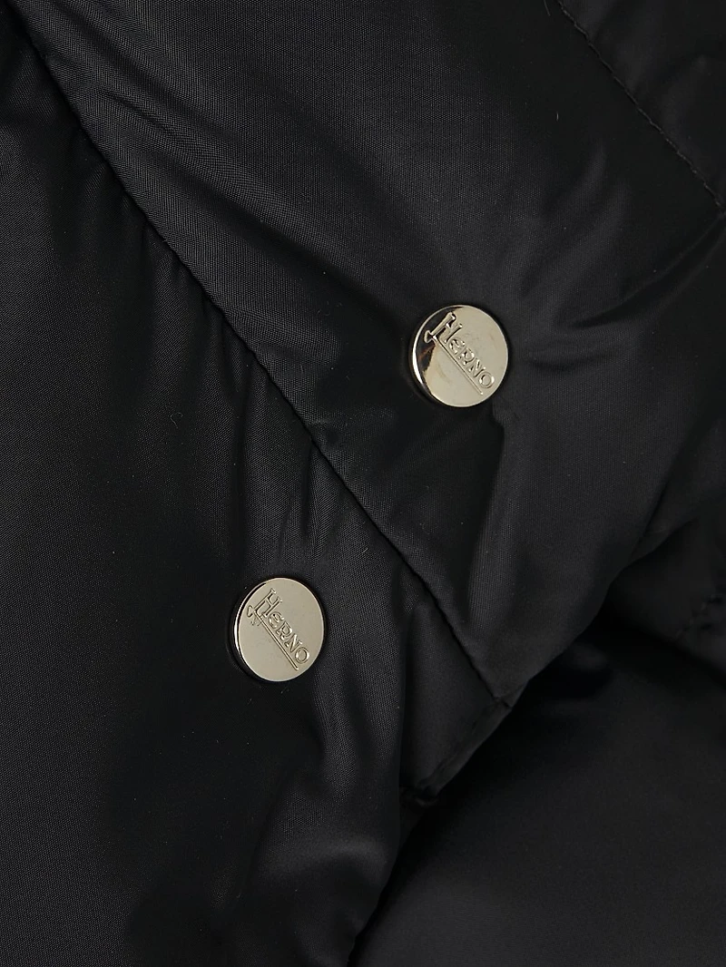 Sateen Faux-Fur Down Puffer Coat