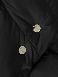 Sateen Faux-Fur Down Puffer Coat