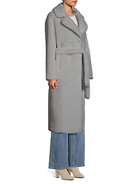 Faux-Fur Belted Coat