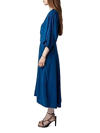 Ritany Silk Jacquard Wings Midi-Dress