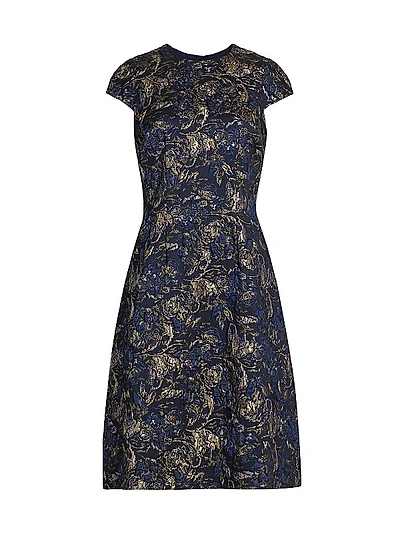 Metallic Jacquard Cocktail Dress