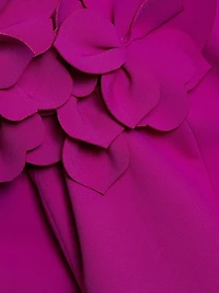 Crepe Petal Off-The-Shoulder Gown