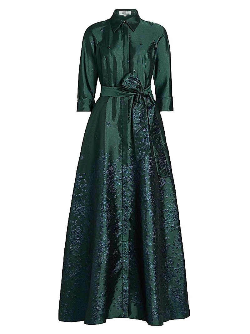 Jacquard Taffeta Shirt Gown
