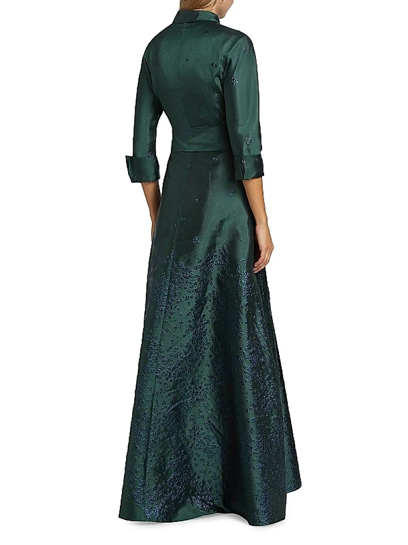 Jacquard Taffeta Shirt Gown