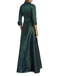 Jacquard Taffeta Shirt Gown