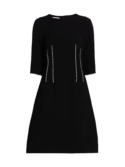Crepe Embellished Cocktail Dress