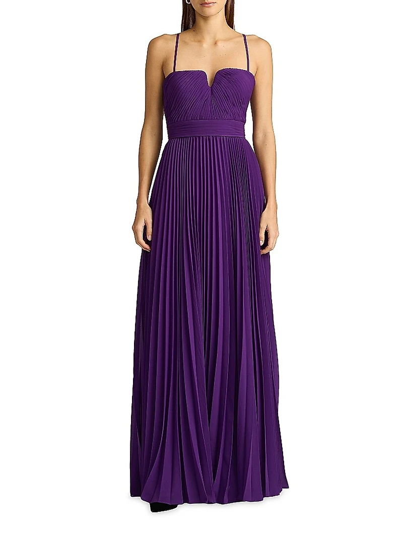 Pleated A-Line Gown