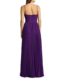 Pleated A-Line Gown