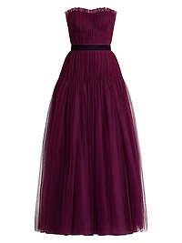 Pleated Tulle Couture Gown