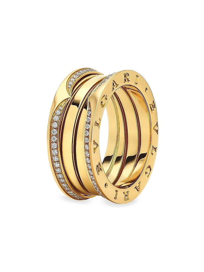 B.zero1 18K Yellow Gold & 0.43 TCW Diamond 3-Band Ring