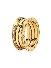 B.zero1 18K Yellow Gold & 0.43 TCW Diamond 3-Band Ring