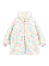 Baby Girl's, Little Girl's & Oscar Faux Fur Tulle-Trim Jacket