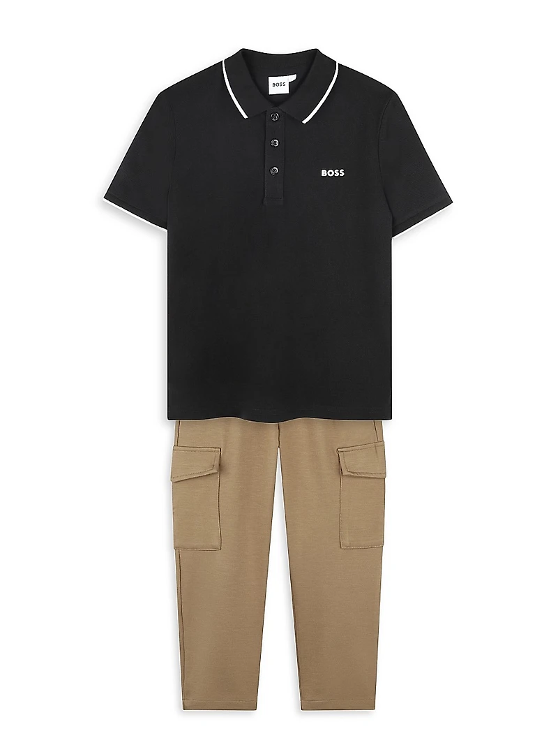 Little Boy's & Logo Polo Shirt