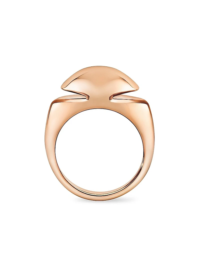 Cabochon 18K Rose Gold Ring