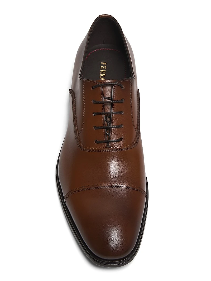 Leather Cap-Toe Oxfords