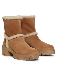 Lennox Shearling-Trimmed Booties