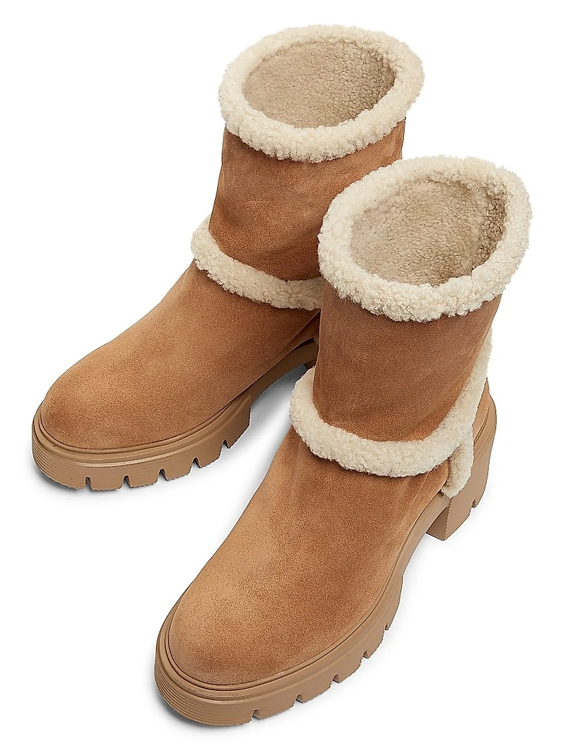 Lennox Shearling-Trimmed Booties