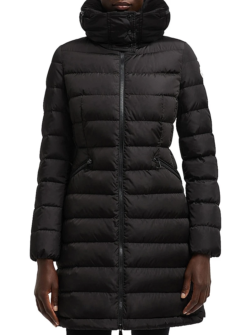 Flammette Fitted Long Down Coat