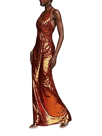 Mio Sequin Halterneck Gown