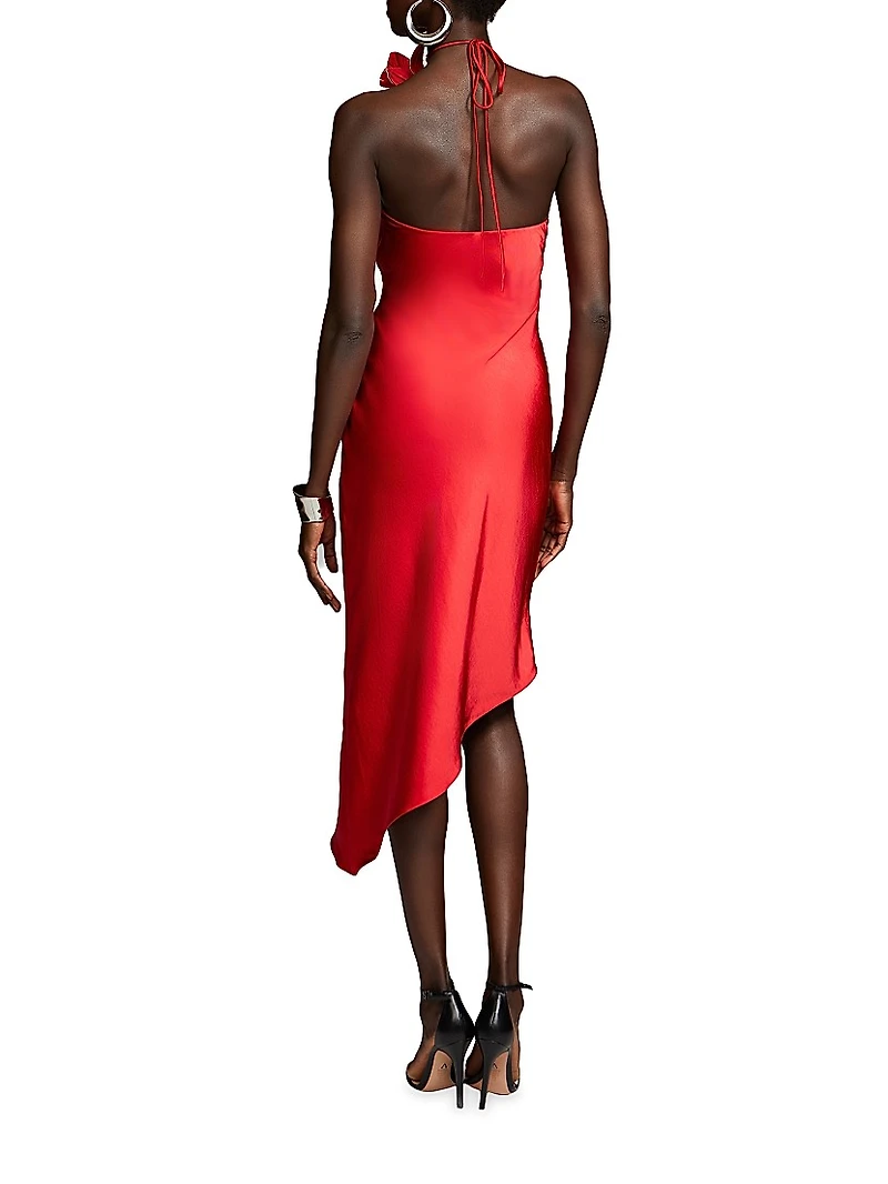 Joellen Satin Slip Midi-Dress