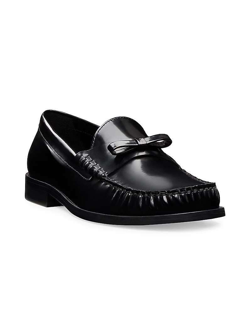 Lottie Bow Leather Loafers