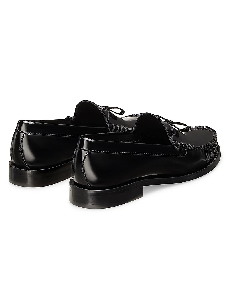 Lottie Bow Leather Loafers