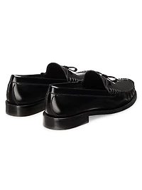 Lottie Bow Leather Loafers