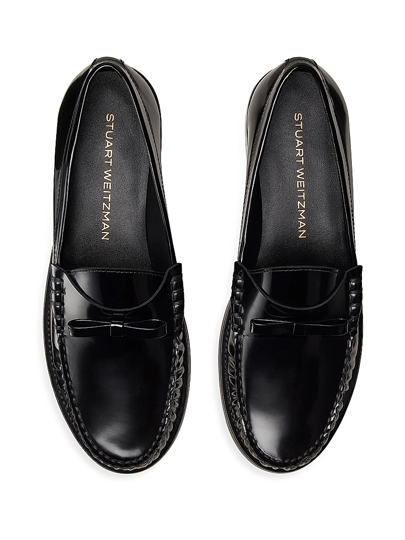 Lottie Bow Leather Loafers