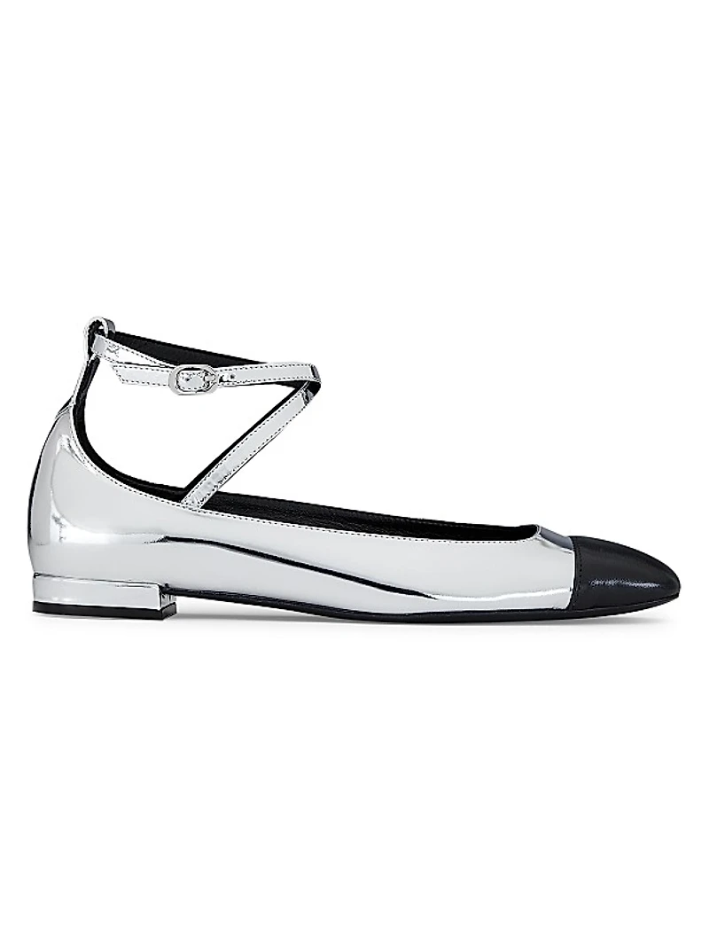 Eden Leather Ankle-Wrap Flats