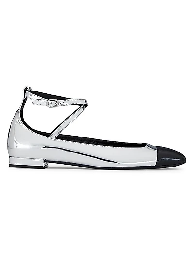 Eden Leather Ankle-Wrap Flats