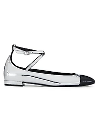 Eden Leather Ankle-Wrap Flats