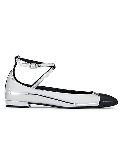 Eden Leather Ankle-Wrap Flats