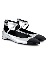 Eden Leather Ankle-Wrap Flats