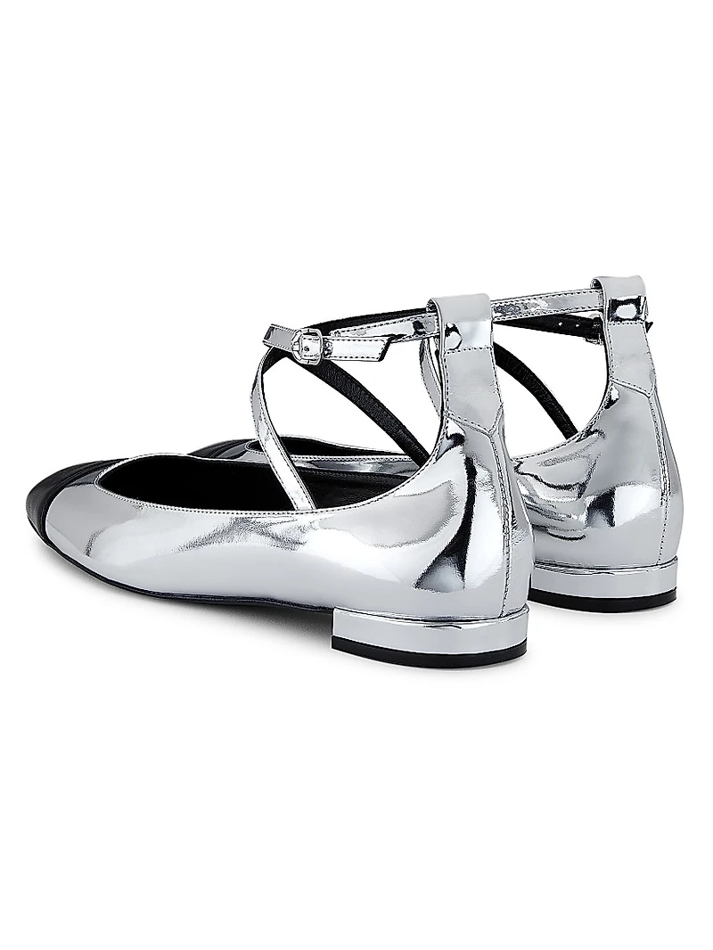 Eden Leather Ankle-Wrap Flats